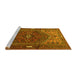 Sideview of Machine Washable Persian Yellow Traditional Rug, wshtr1933yw