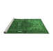 Sideview of Machine Washable Persian Emerald Green Traditional Area Rugs, wshtr1933emgrn