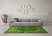 Machine Washable Persian Green Traditional Area Rugs in a Living Room,, wshtr1933grn