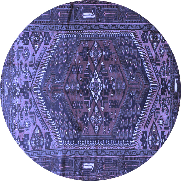 Round Machine Washable Persian Blue Traditional Rug, wshtr1933blu