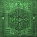 Square Persian Emerald Green Traditional Rug, tr1933emgrn