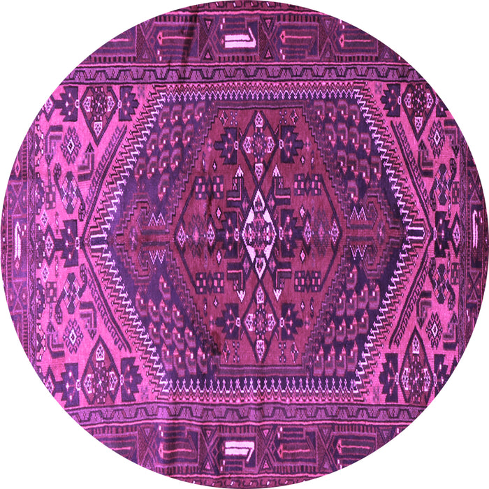 Round Persian Purple Traditional Rug, tr1933pur