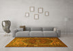 Machine Washable Persian Yellow Traditional Rug in a Living Room, wshtr1933yw