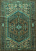 Machine Washable Persian Turquoise Traditional Area Rugs, wshtr1933turq