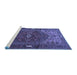 Sideview of Machine Washable Persian Blue Traditional Rug, wshtr1933blu