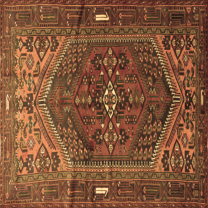 Square Persian Brown Traditional Rug, tr1933brn