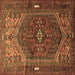 Square Persian Brown Traditional Rug, tr1933brn