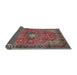 Sideview of Traditional Brown Red Medallion Rug, tr1934