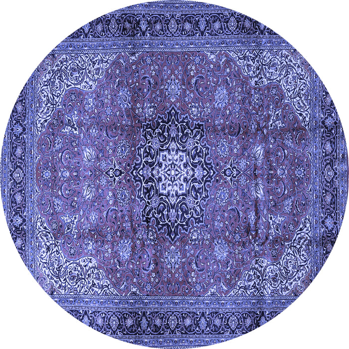 Round Medallion Blue Traditional Rug, tr1934blu