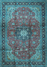 Medallion Light Blue Traditional Rug, tr1934lblu