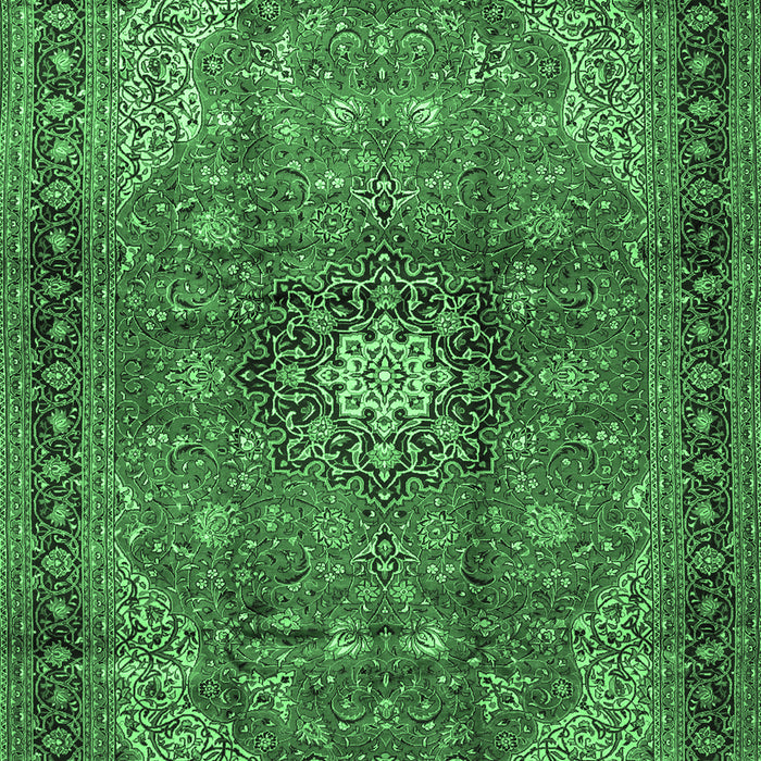 Medallion Emerald Green Traditional Rug, tr1934emgrn