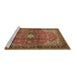 Sideview of Machine Washable Medallion Brown Traditional Rug, wshtr1934brn