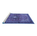 Sideview of Machine Washable Medallion Blue Traditional Rug, wshtr1934blu