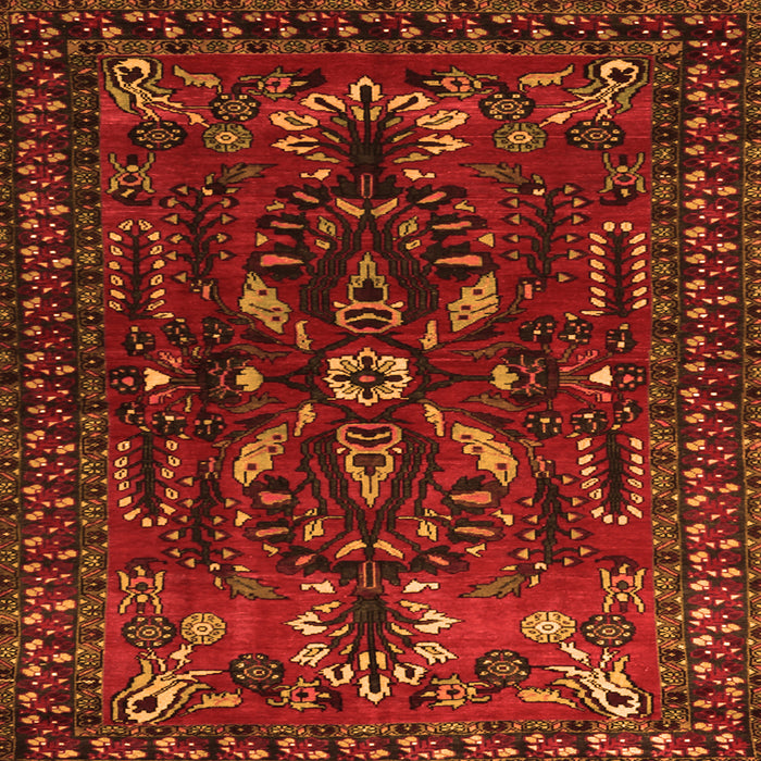 Round Machine Washable Persian Orange Traditional Area Rugs, wshtr1935org
