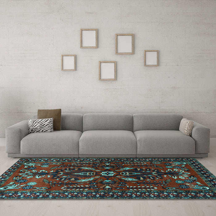 Machine Washable Persian Light Blue Traditional Rug in a Living Room, wshtr1935lblu