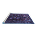 Sideview of Machine Washable Persian Blue Traditional Rug, wshtr1935blu