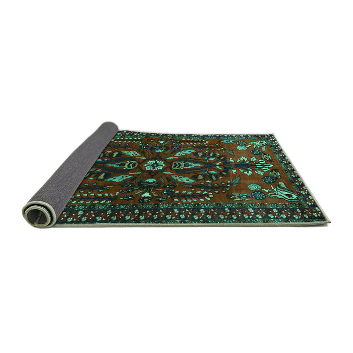 Sideview of Persian Turquoise Traditional Rug, tr1935turq
