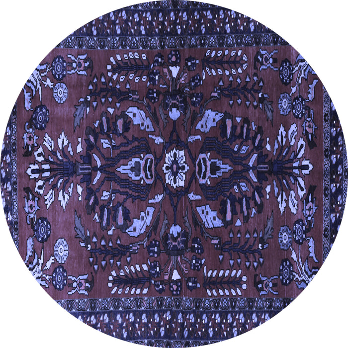 Round Persian Blue Traditional Rug, tr1935blu