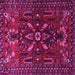 Square Machine Washable Persian Pink Traditional Rug, wshtr1935pnk