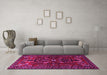 Machine Washable Persian Pink Traditional Rug in a Living Room, wshtr1935pnk