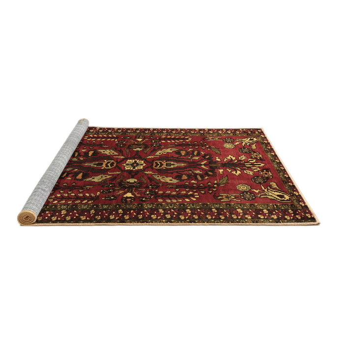 Sideview of Machine Washable Persian Brown Traditional Rug, wshtr1935brn