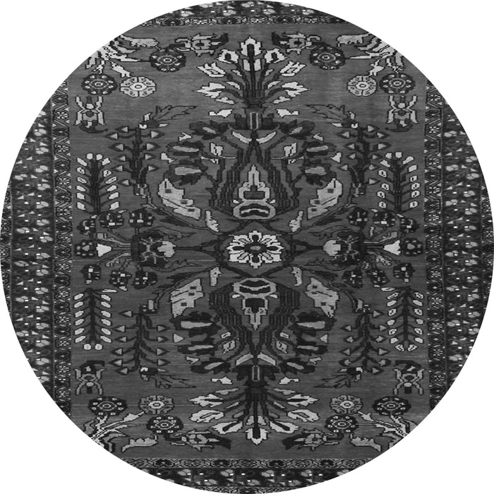 Machine Washable Persian Gray Traditional Rug, wshtr1935gry