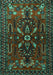 Machine Washable Persian Turquoise Traditional Area Rugs, wshtr1935turq