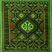 Round Machine Washable Persian Green Traditional Area Rugs, wshtr1936grn