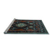 Sideview of Machine Washable Persian Light Blue Traditional Rug, wshtr1936lblu