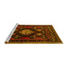 Sideview of Machine Washable Persian Yellow Traditional Rug, wshtr1936yw