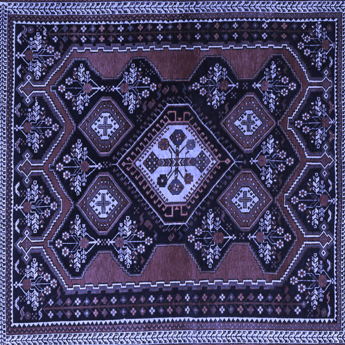 Square Persian Blue Traditional Rug, tr1936blu
