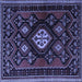 Square Persian Blue Traditional Rug, tr1936blu