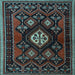 Square Machine Washable Persian Light Blue Traditional Rug, wshtr1936lblu