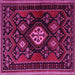 Square Machine Washable Persian Pink Traditional Rug, wshtr1936pnk