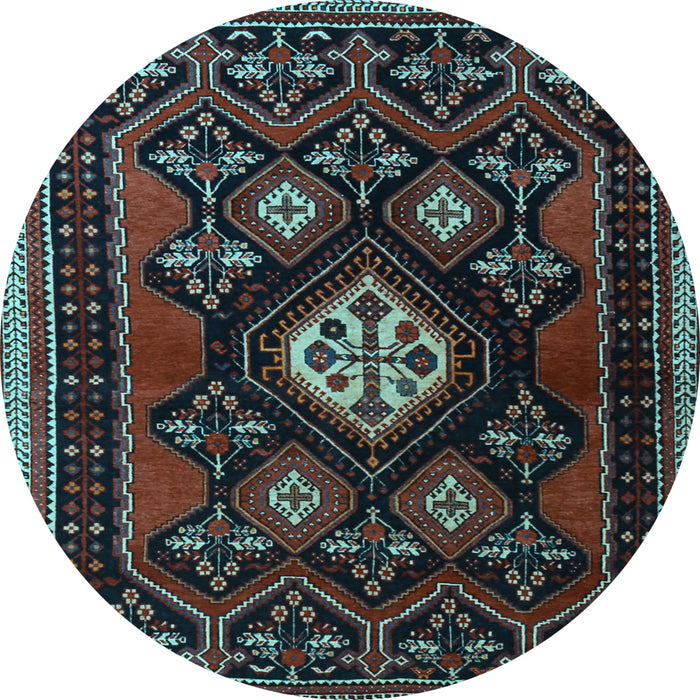 Round Persian Light Blue Traditional Rug, tr1936lblu