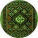 Square Persian Green Traditional Rug, tr1936grn