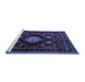 Sideview of Machine Washable Persian Blue Traditional Rug, wshtr1936blu