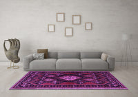 Machine Washable Persian Purple Traditional Rug, wshtr1936pur