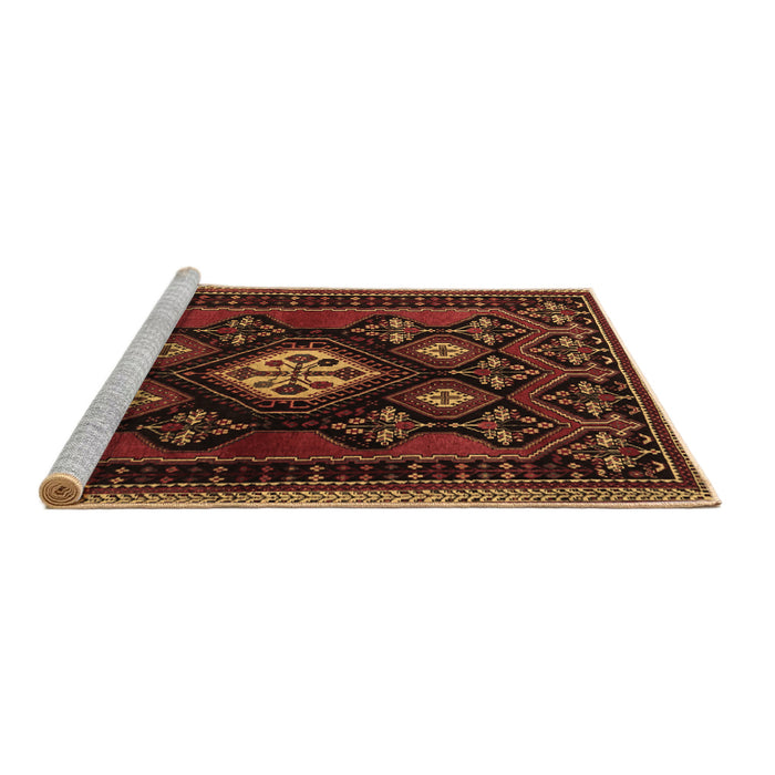 Sideview of Machine Washable Persian Brown Traditional Rug, wshtr1936brn