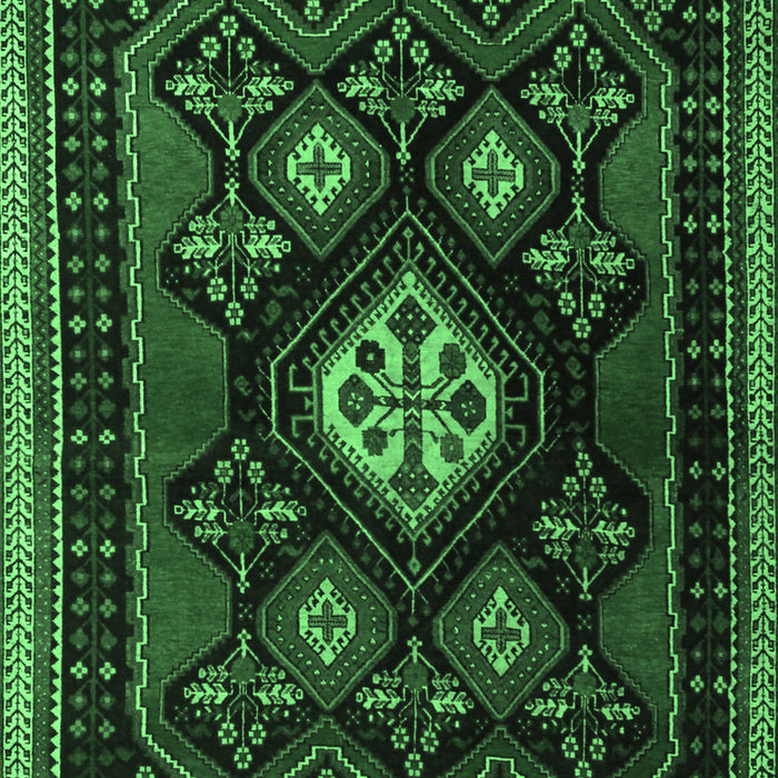 Machine Washable Persian Emerald Green Traditional Area Rugs, wshtr1936emgrn