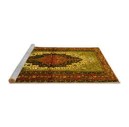 Sideview of Machine Washable Persian Yellow Traditional Rug, wshtr1937yw