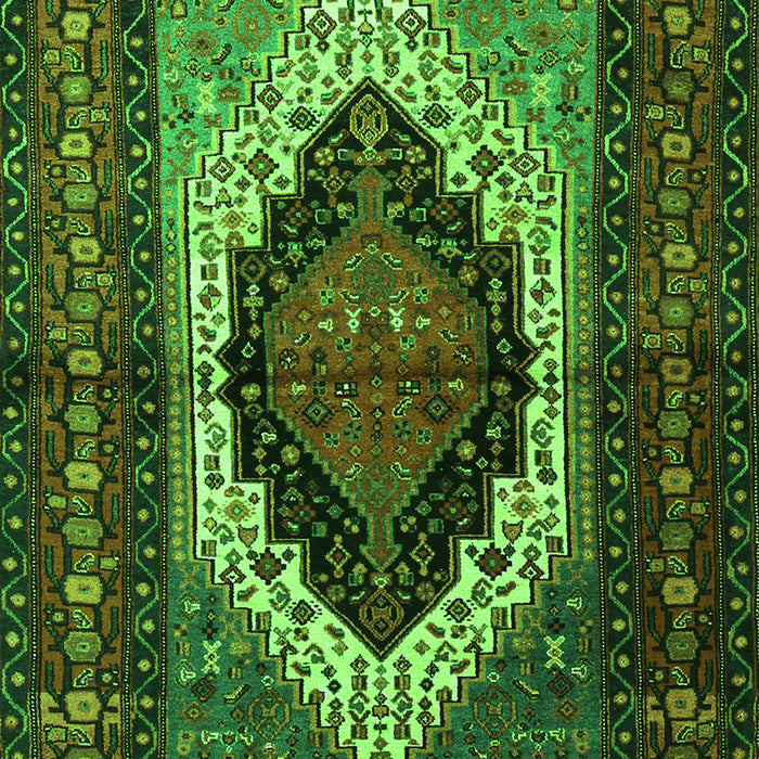 Serging Thickness of Machine Washable Persian Green Traditional Area Rugs, wshtr1937grn