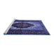 Sideview of Machine Washable Persian Blue Traditional Rug, wshtr1937blu