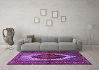 Machine Washable Persian Purple Traditional Rug, wshtr1937pur