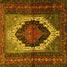 Square Machine Washable Persian Yellow Traditional Rug, wshtr1937yw