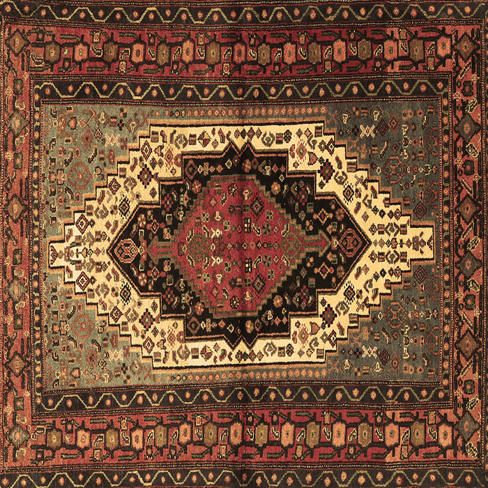 Square Persian Brown Traditional Rug, tr1937brn