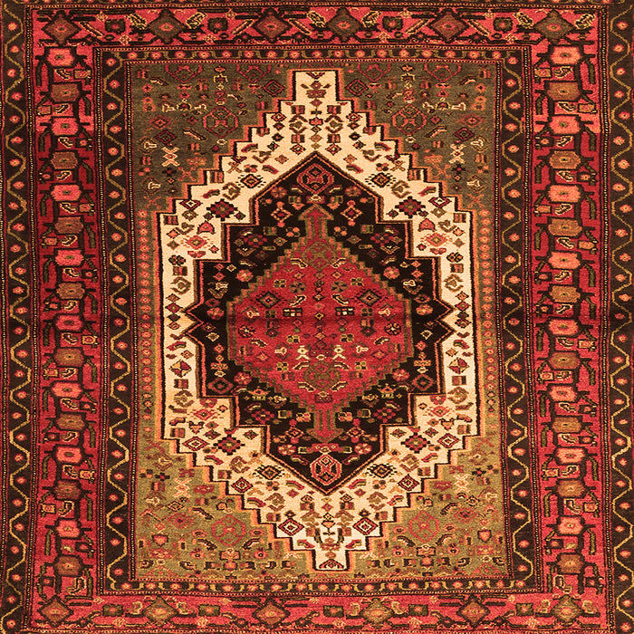 Serging Thickness of Persian Orange Traditional Rug, tr1937org