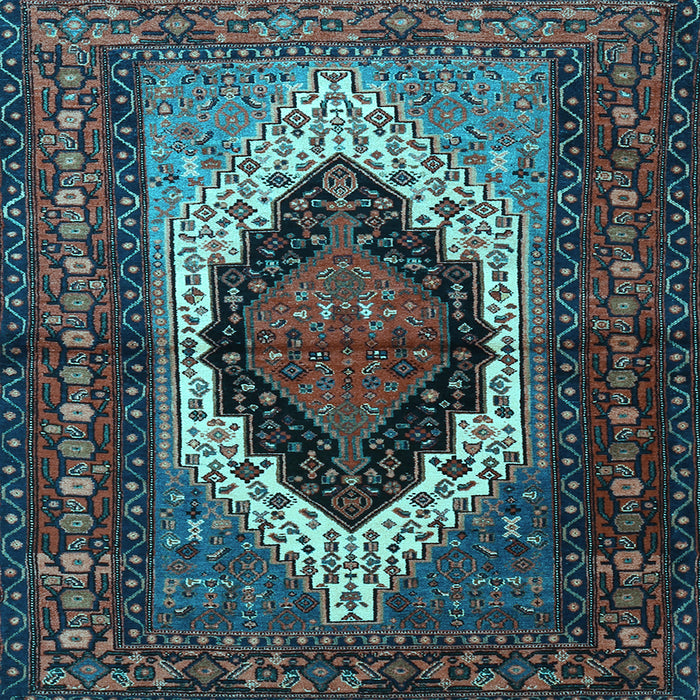 Square Machine Washable Persian Light Blue Traditional Rug, wshtr1937lblu