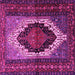 Square Machine Washable Persian Pink Traditional Rug, wshtr1937pnk