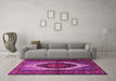 Machine Washable Persian Pink Traditional Rug in a Living Room, wshtr1937pnk